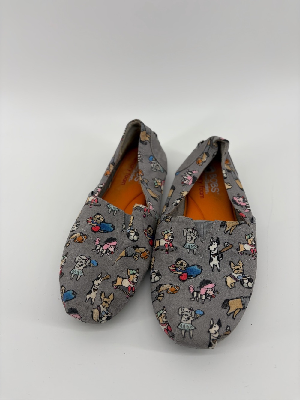 Vintage Sketchers‎ Bobs Memory Foam Dog's Print Canvas Slip-on Woman Size 9